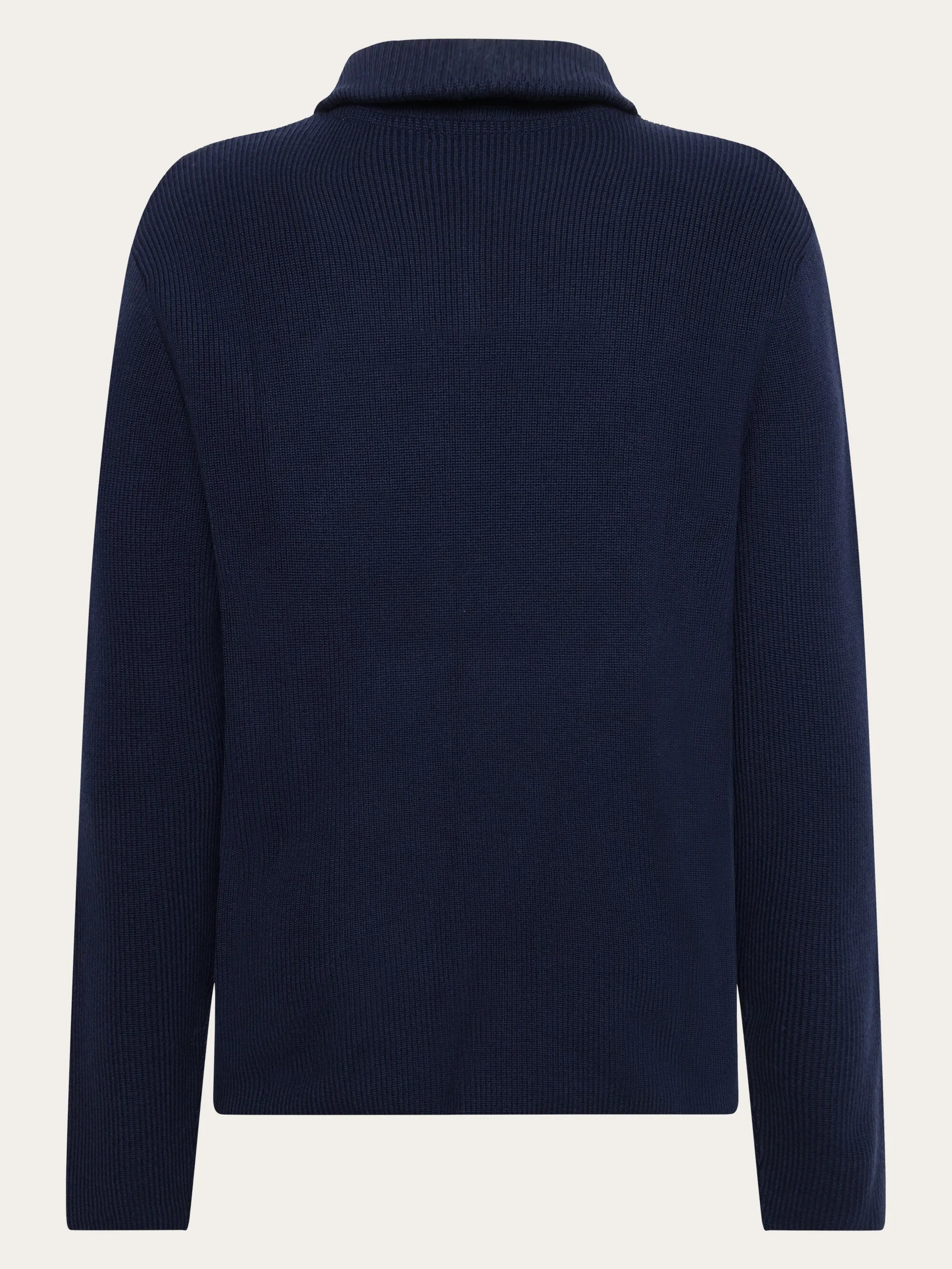 1/2 neck zip merino wool rib knit - Total Eclipse Knowledge Cotton