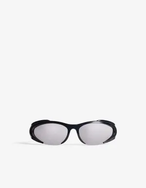 Balenciaga Black Reverse Xpander Rectangle Sunglasses