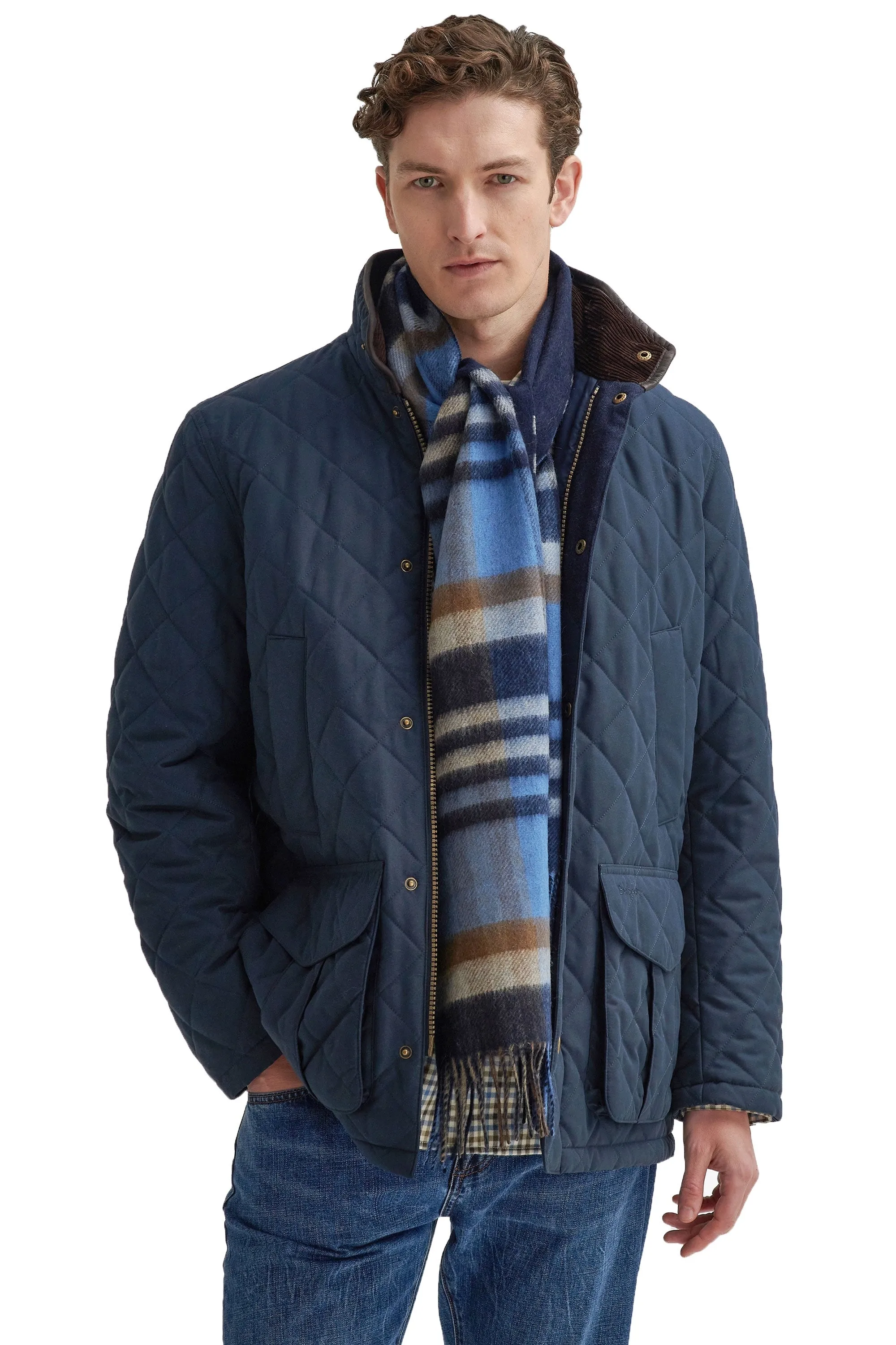 Barbour Field Scarf Navy Check