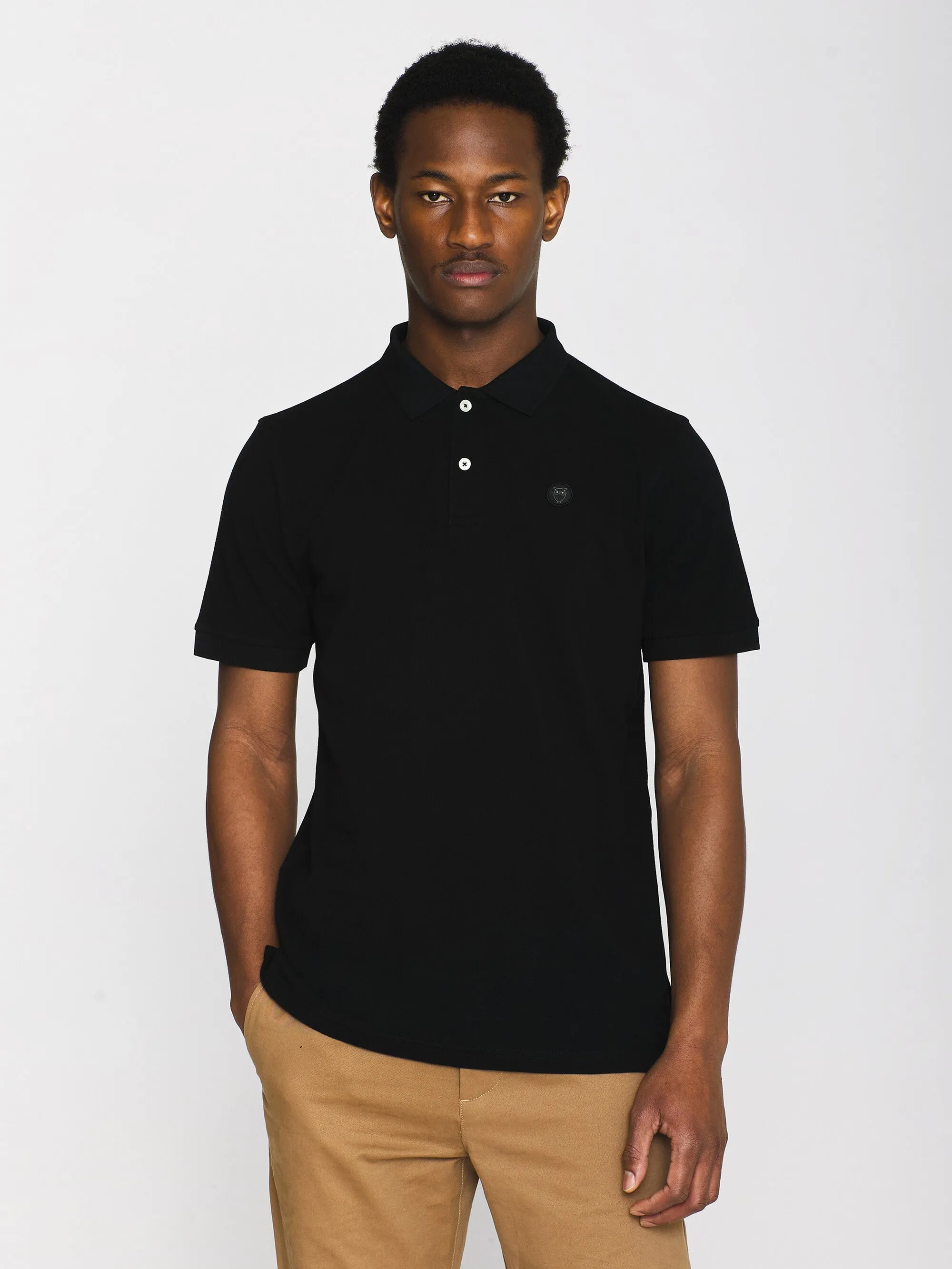 Basic badge polo - Black Jet Knowledge Cotton