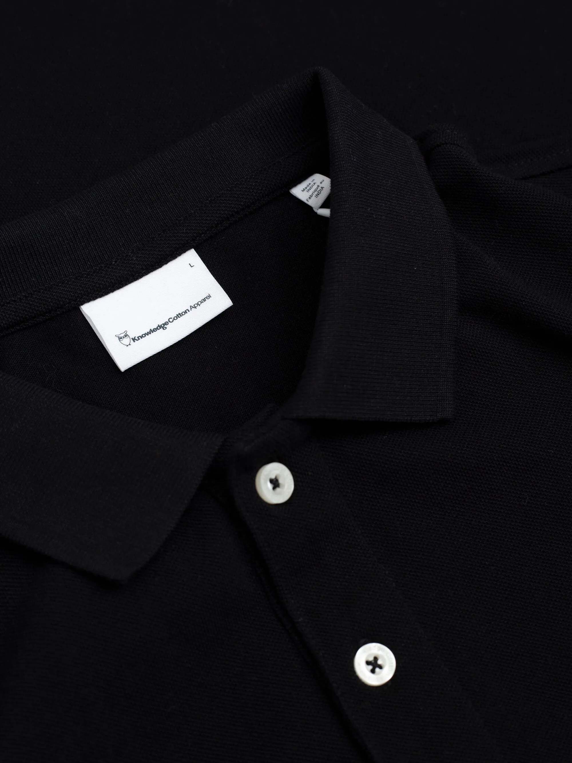Basic badge polo - Black Jet Knowledge Cotton