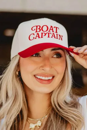 Boat Captain Trucker Hat for Women in Red/Tan | KDC-BC-1127-RED-TAN