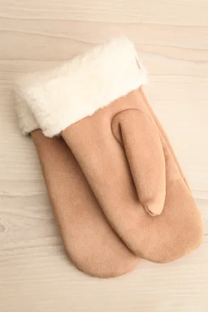 Borehamwood | Beige Mittens w/ Sherpa Lining