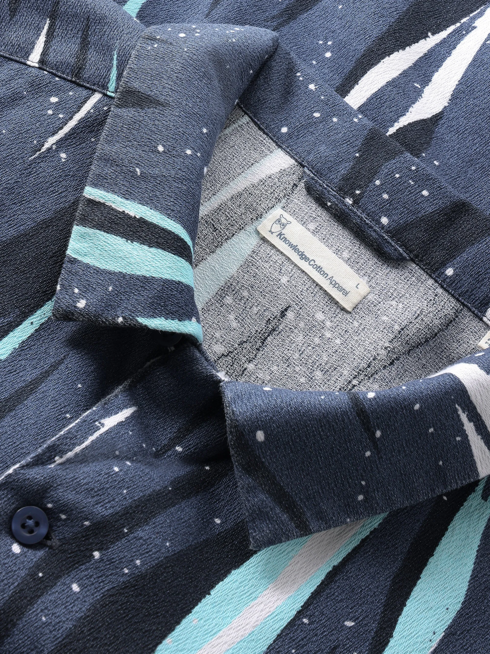 Box short sleeve Northern Lights shirt - GOTS/Vegan - Blue Knowledge Cotton