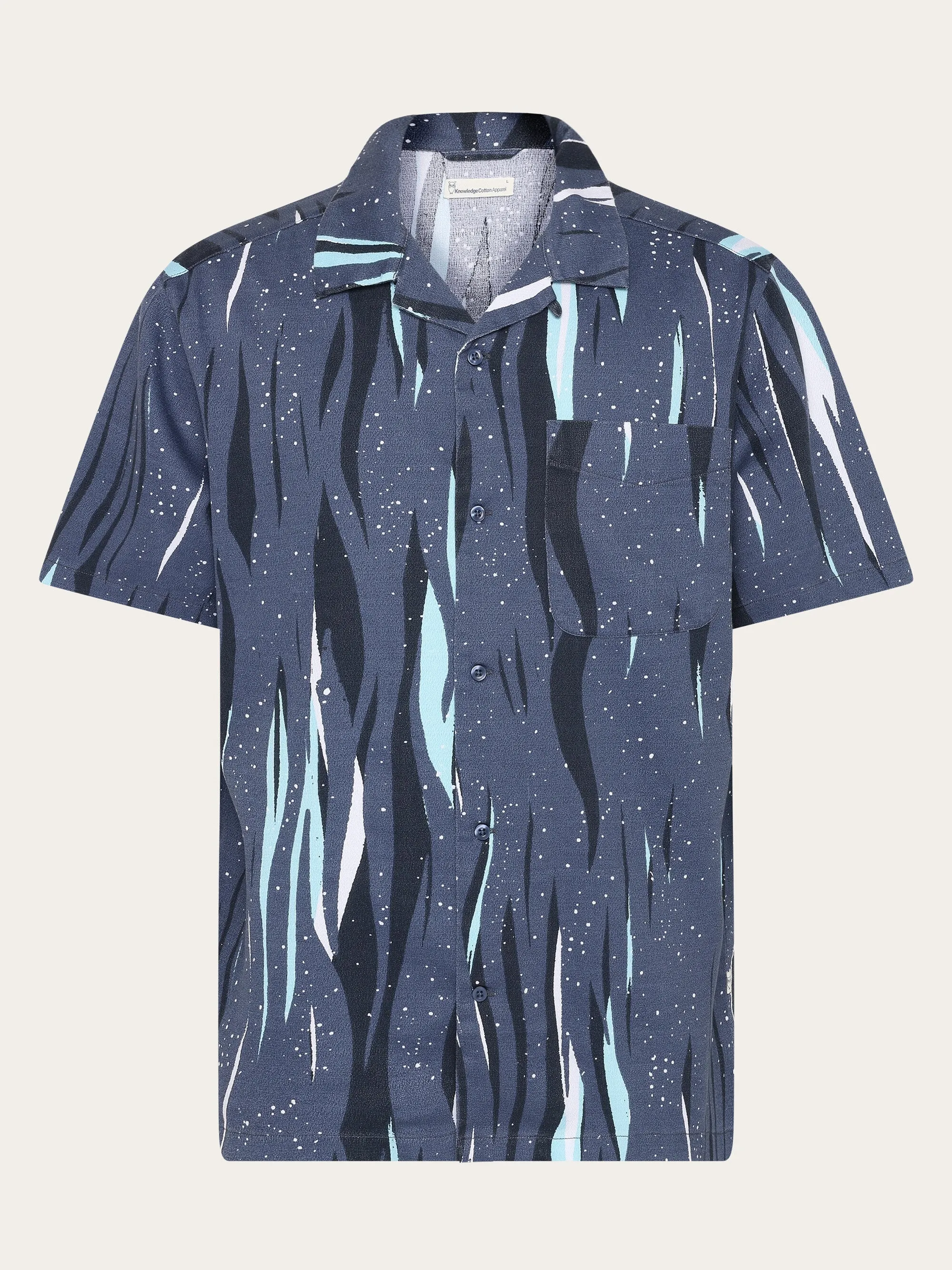 Box short sleeve Northern Lights shirt - GOTS/Vegan - Blue Knowledge Cotton