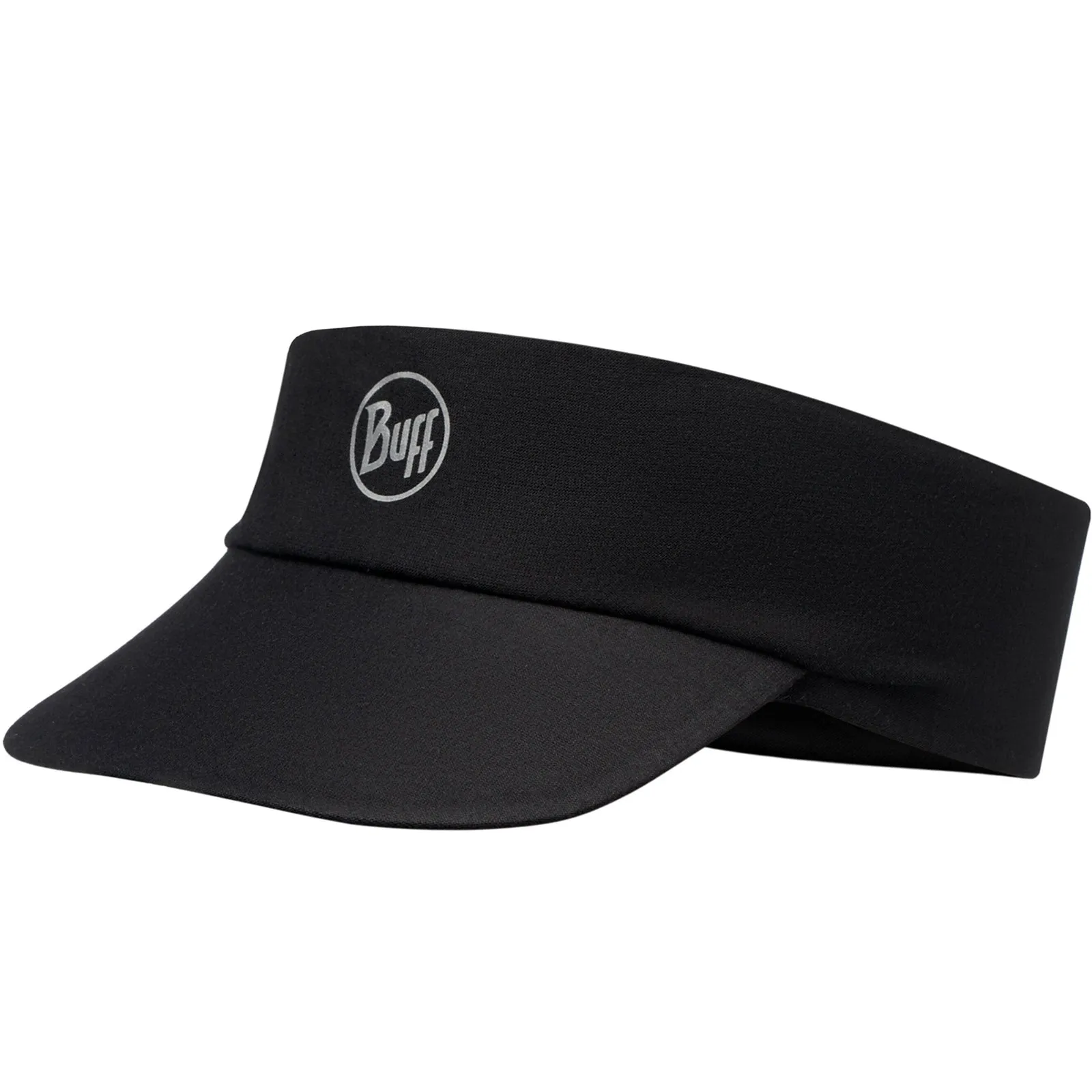 Buff Unisex Reflective Solid Packable Adjustable Visor Cap - Black