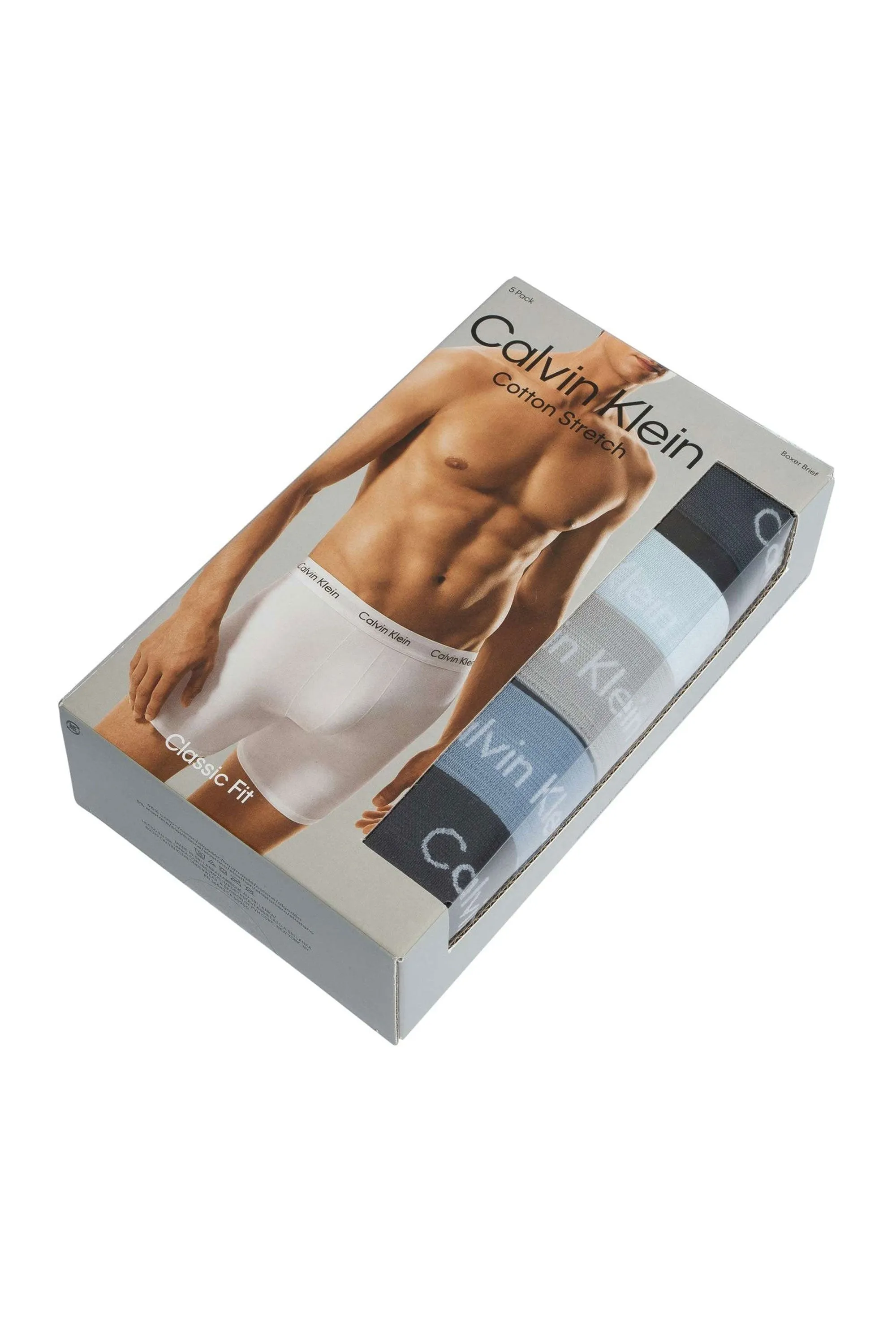 Calvin Klein 5 Pack Classic Fit Boxer Briefs Navy/light Blue/grey/blue/black