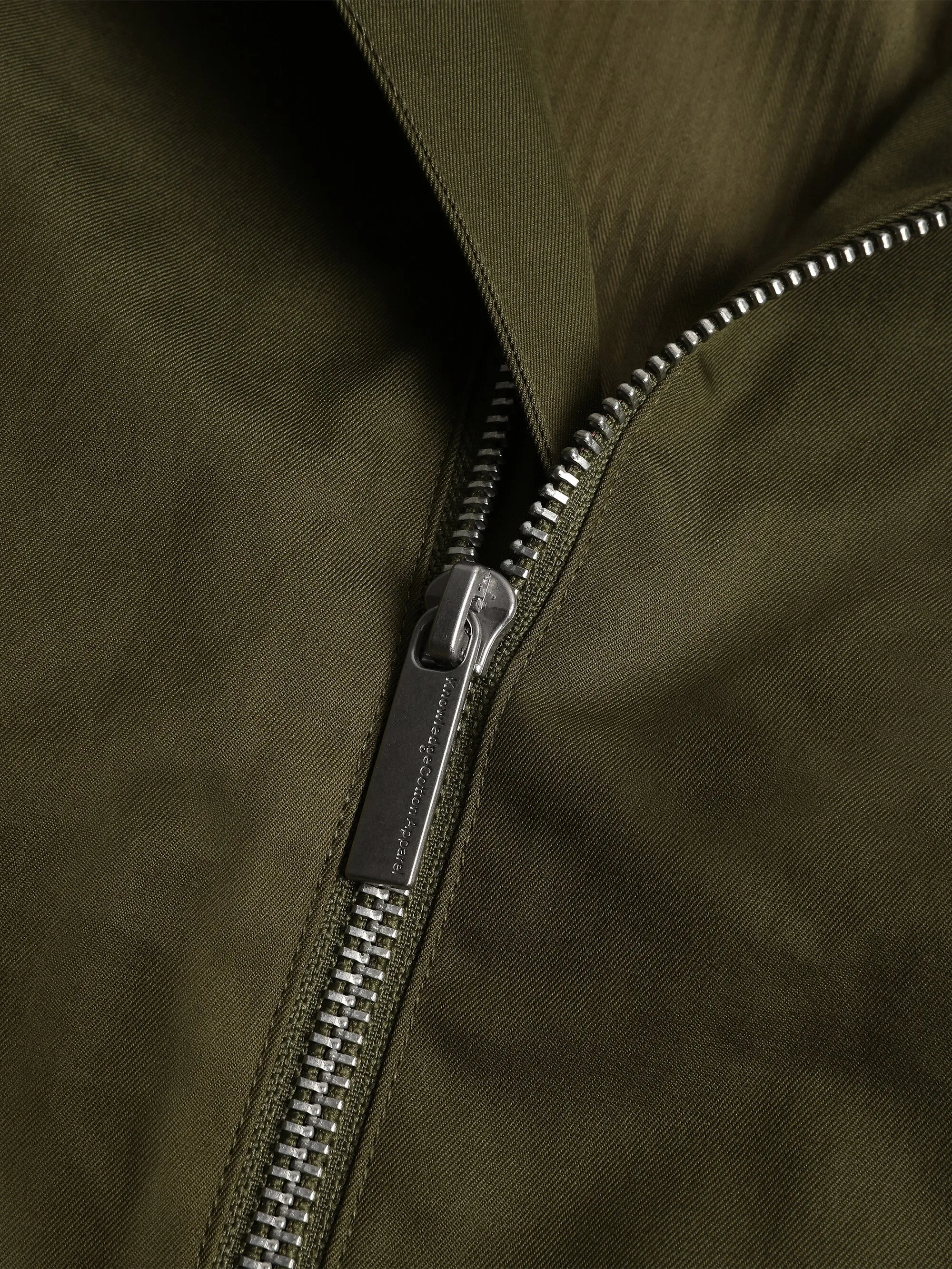 Canvas Light shell bomber jacket - GOTS/Vegan - Burned Olive Knowledge Cotton