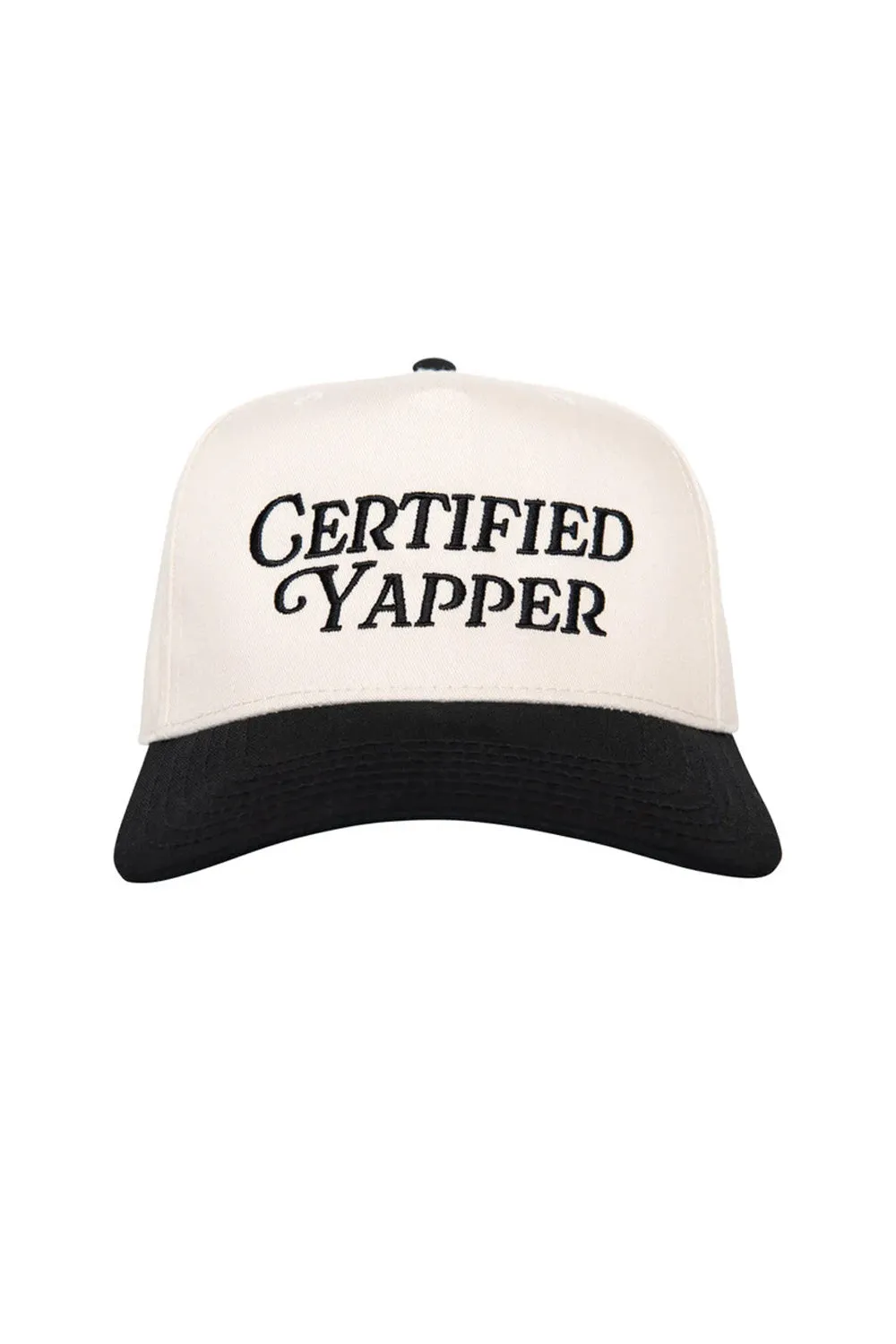 Certified Yapper Trucker Hat for Women in Black/Tan | KDC-BC-1128-BLK-TAN