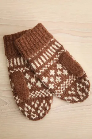 Chevrefeuille D'Hiver | Jacquard Patterned Knit Mittens