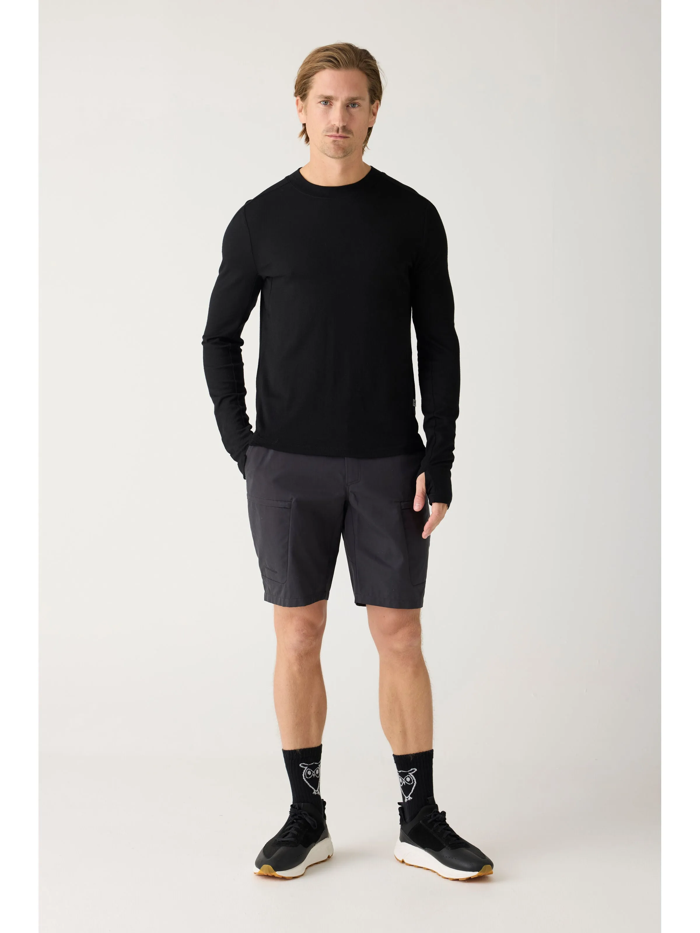 Dynamic Wool 175 Single constructed long sleeve t-shirt - RWS - Black Jet Knowledge Cotton