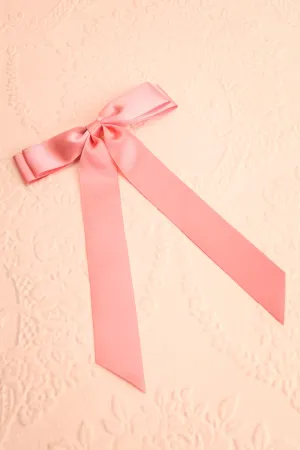 Ezelle Dusty Pink | Satin Bow Hair Clip