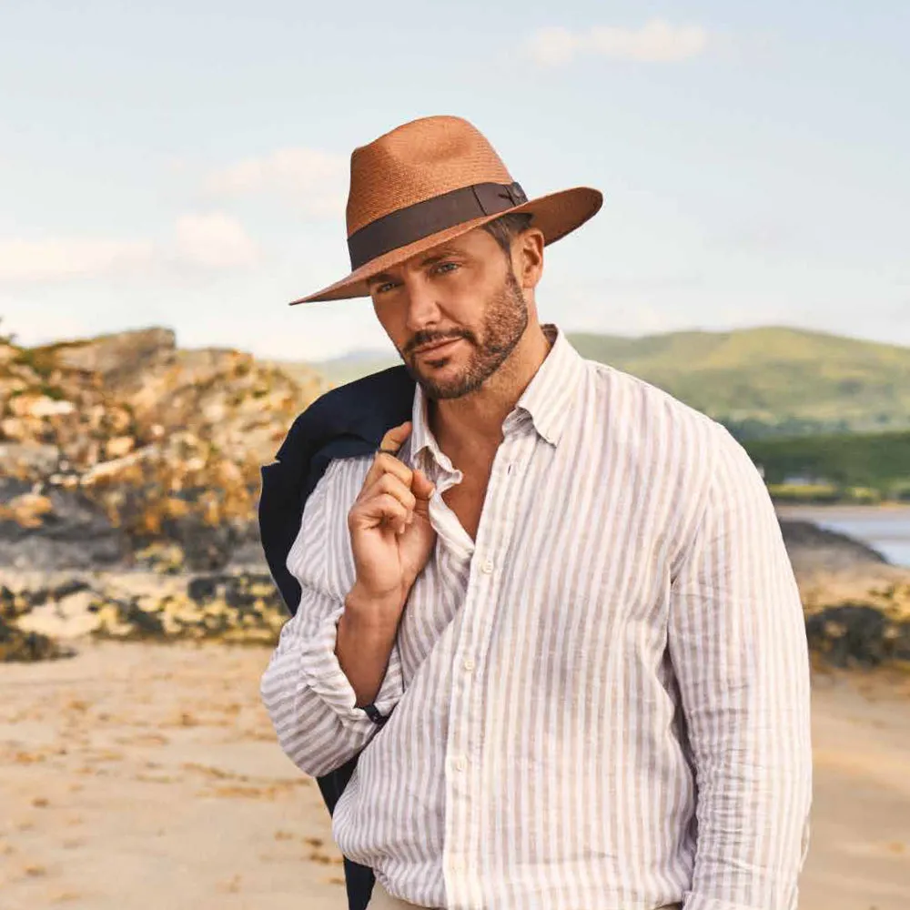Failsworth Hats Panama Fedora Hat - Tobacco