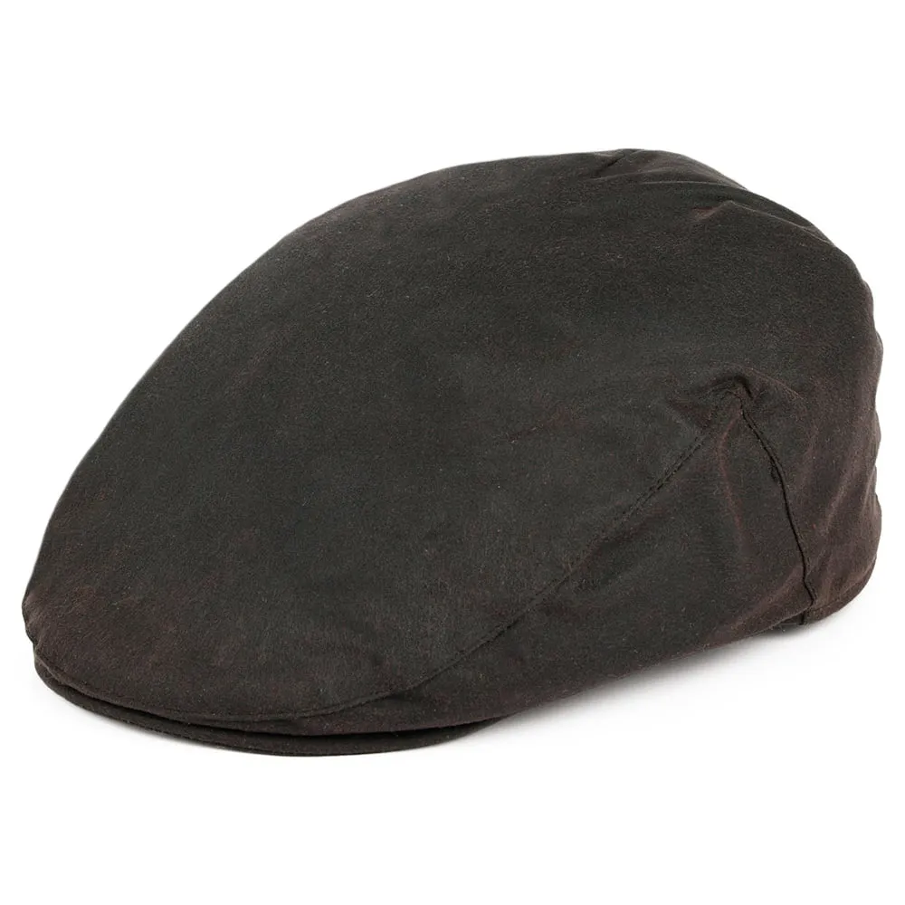 Failsworth Hats Waxed Cotton Flat Cap - Brown