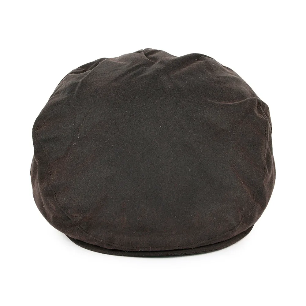 Failsworth Hats Waxed Cotton Flat Cap - Brown