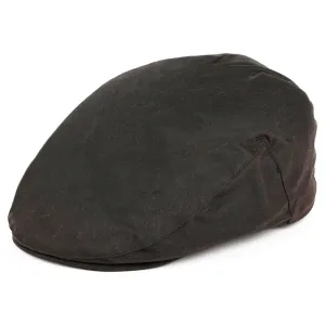 Failsworth Hats Waxed Cotton Flat Cap - Brown