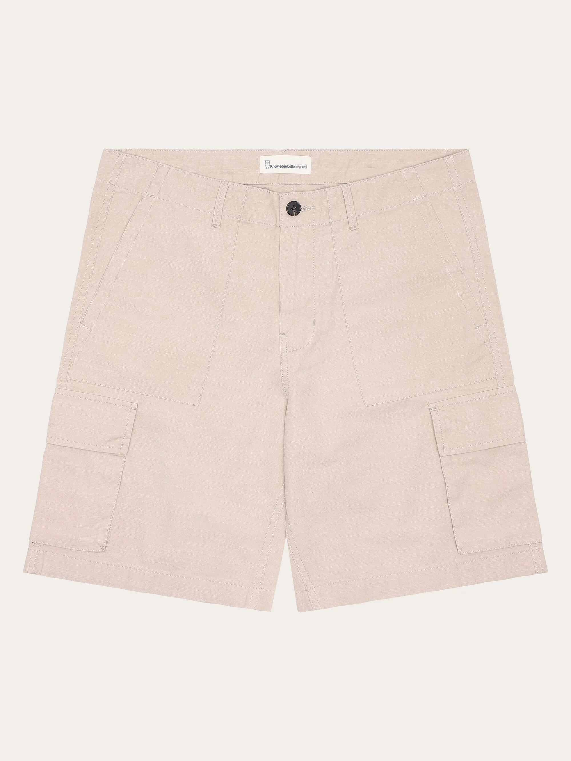 FLINT wide slub yarn shorts - GOTS/Vegan - Light feather gray Knowledge Cotton