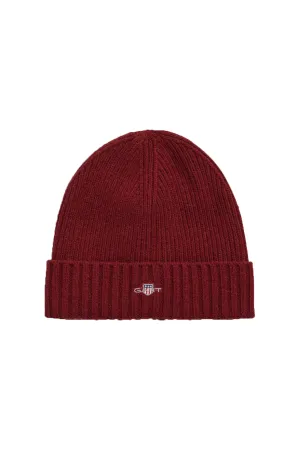 Gant Unisex Shield Wool Beanie Plumped Red