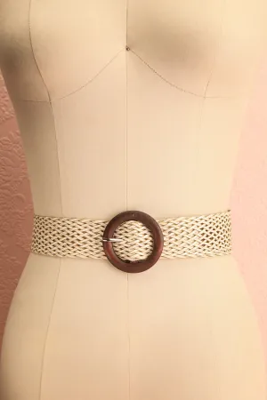 Gaperon White | Faux-Leather Woven Belt