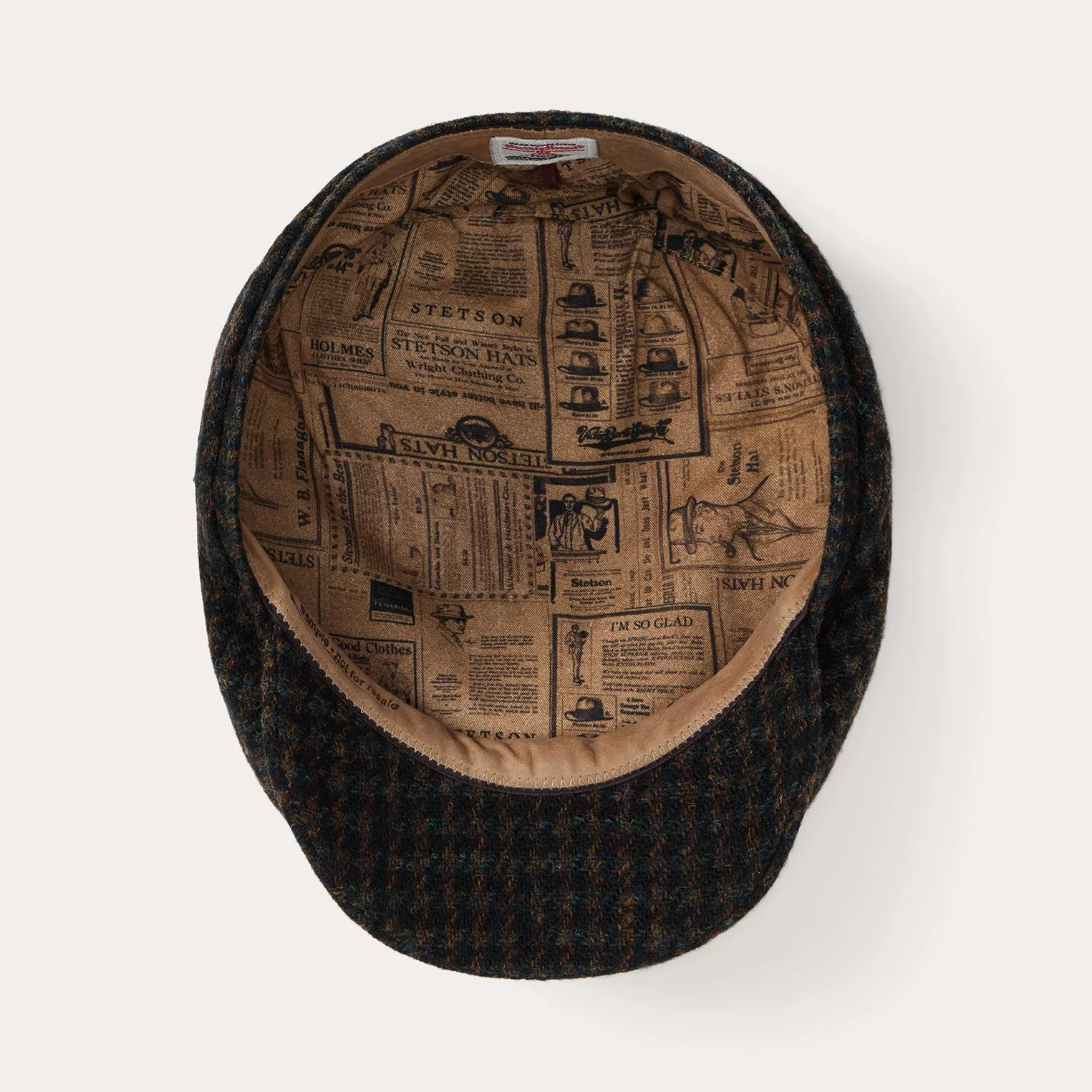 Harris Tweed Houndstooth Driver Cap -STETSON