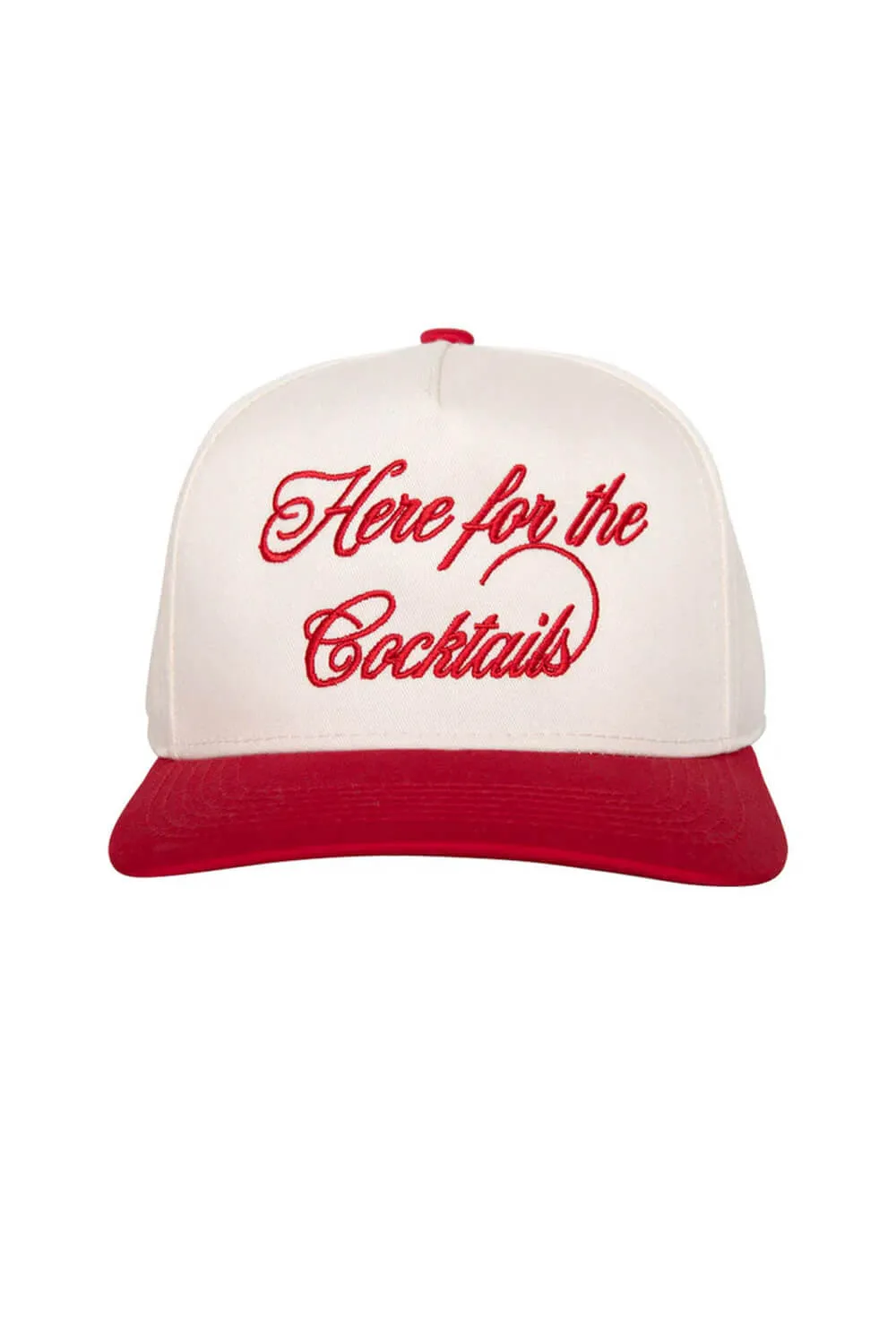Here For The Cocktails Trucker Hat for Women in Red/Tan | KDC-BC-1133-RED-TAN