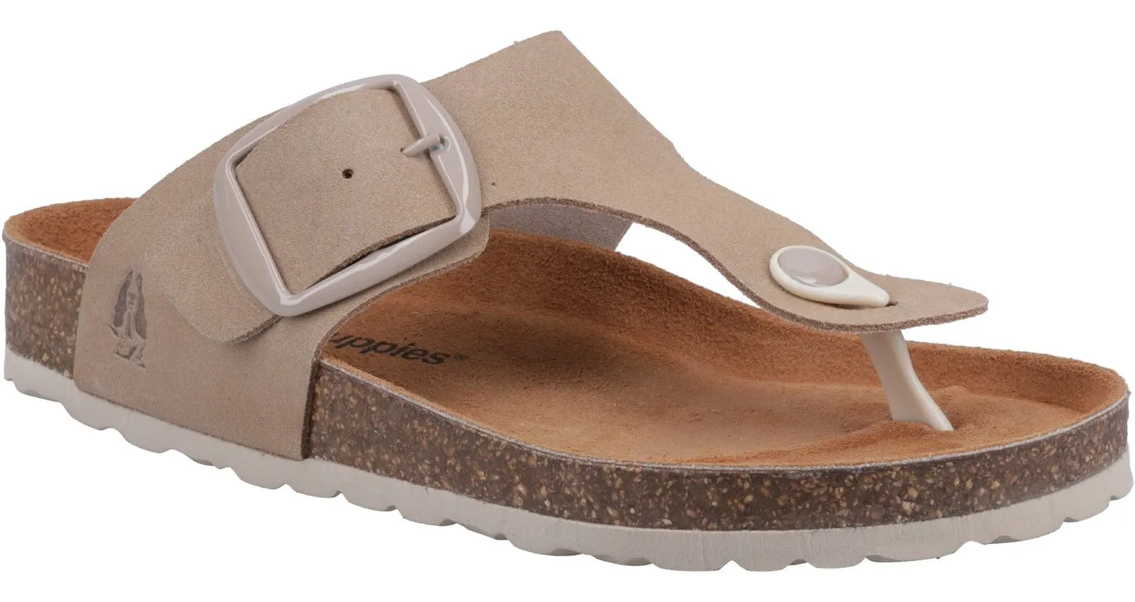Hush Puppies Billie Womens Leather Toe-Post Sandal