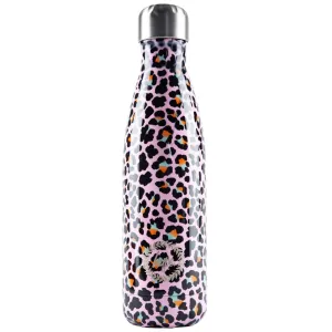 Hype Metal Disco Water Bottle - Leopard Print