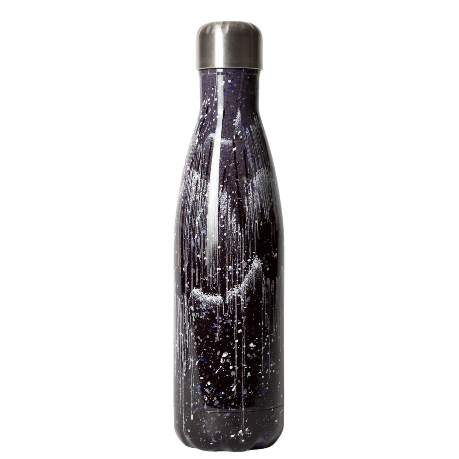 Hype Thermal  Water Bottle - Black Glitter Drips