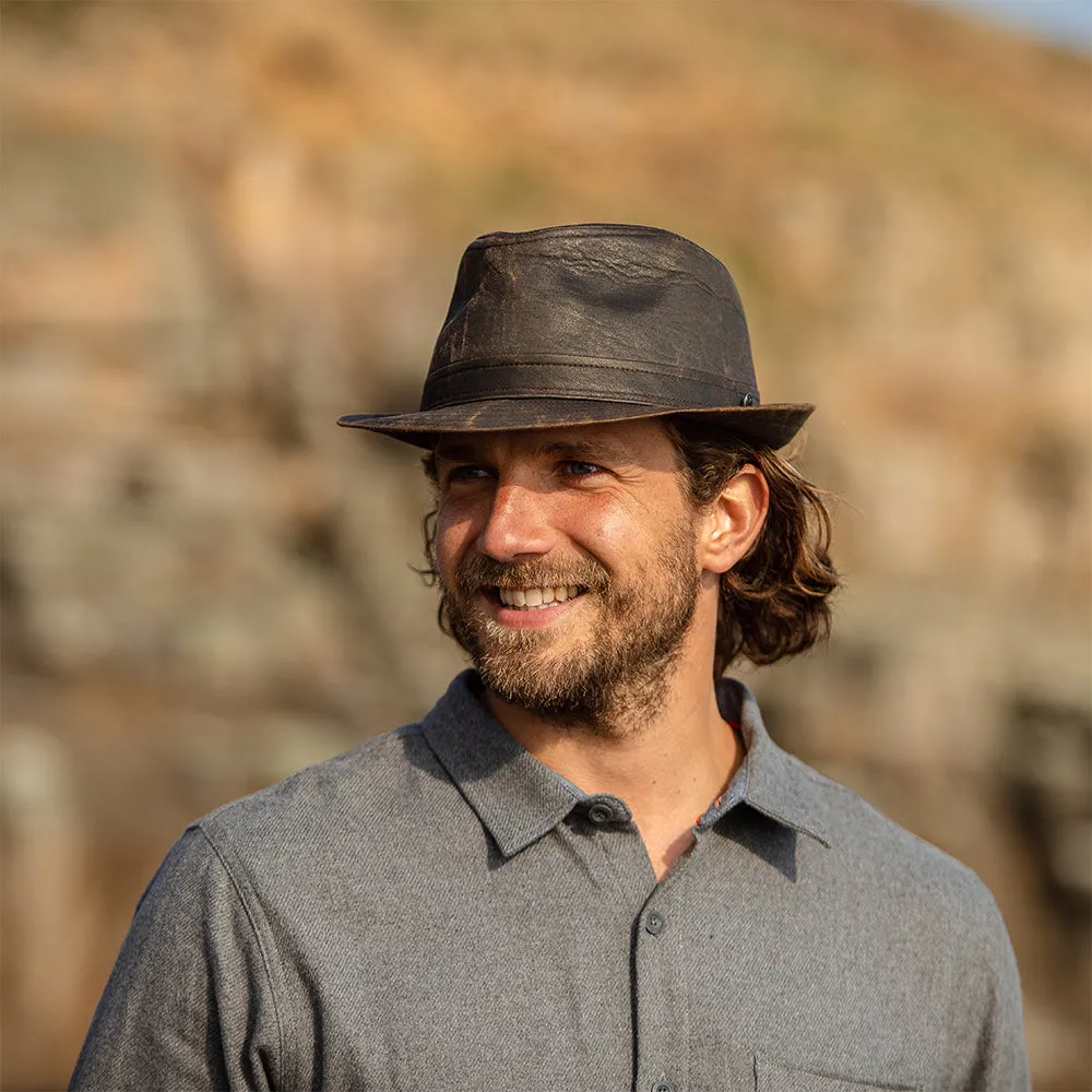 Jaxon & James Weathered Cotton Trilby Hat - Brown