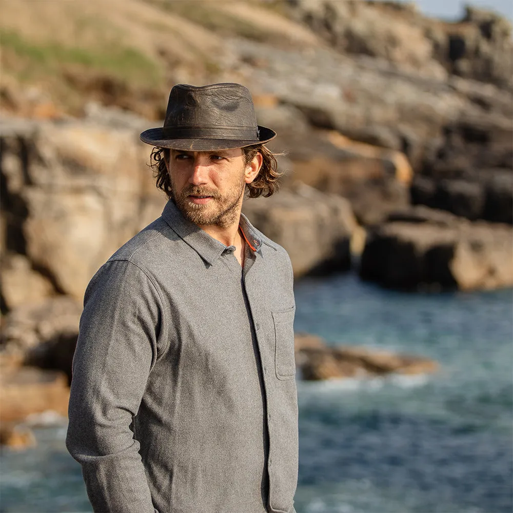Jaxon & James Weathered Cotton Trilby Hat - Brown