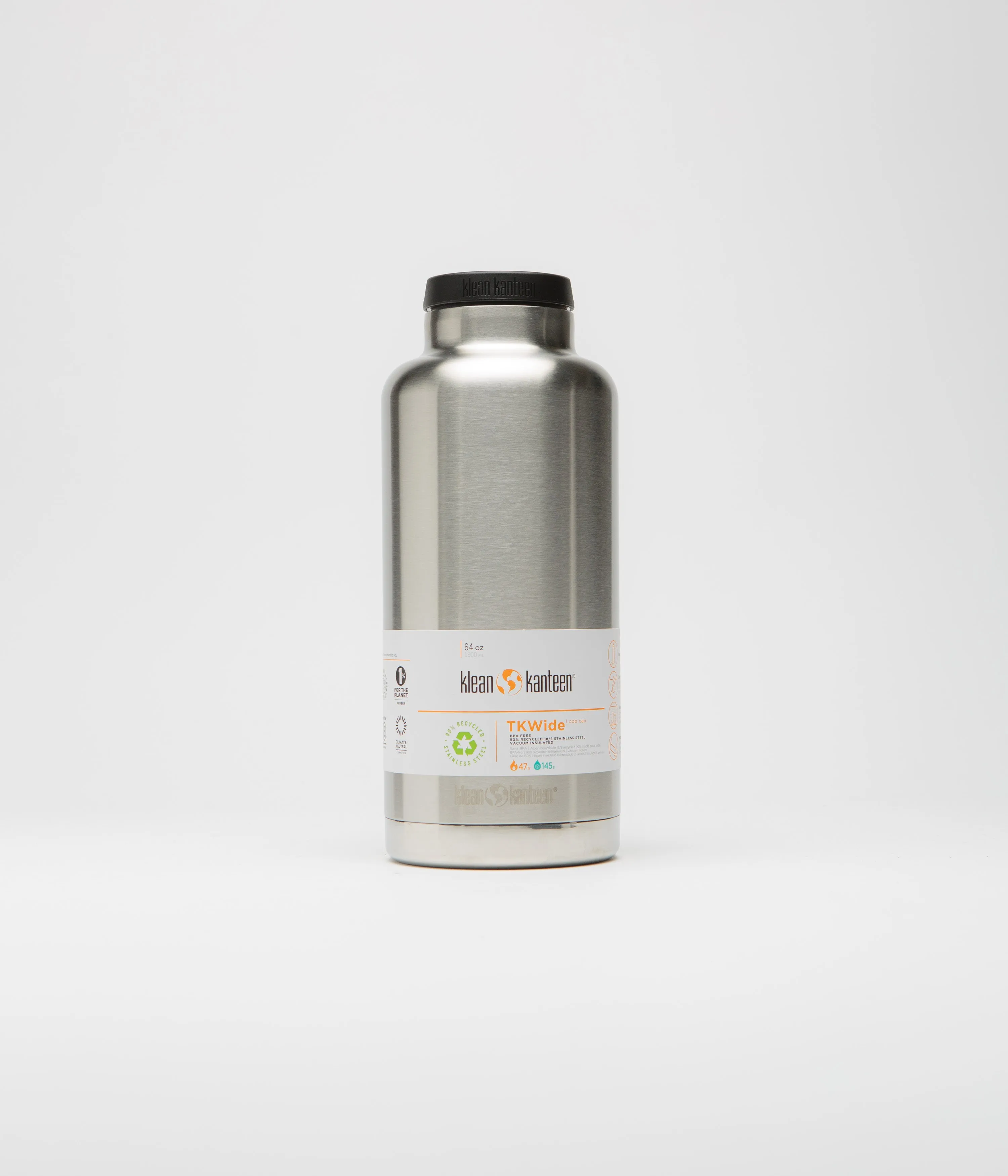 Klean Kanteen TKWide 1900ml Insulated Loop Cap Flask - Brushed Stainless
