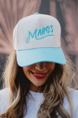 Margs Trucker Hat for Women in Aqua/Tan | KDC-BC-1107-AQUA-TAN
