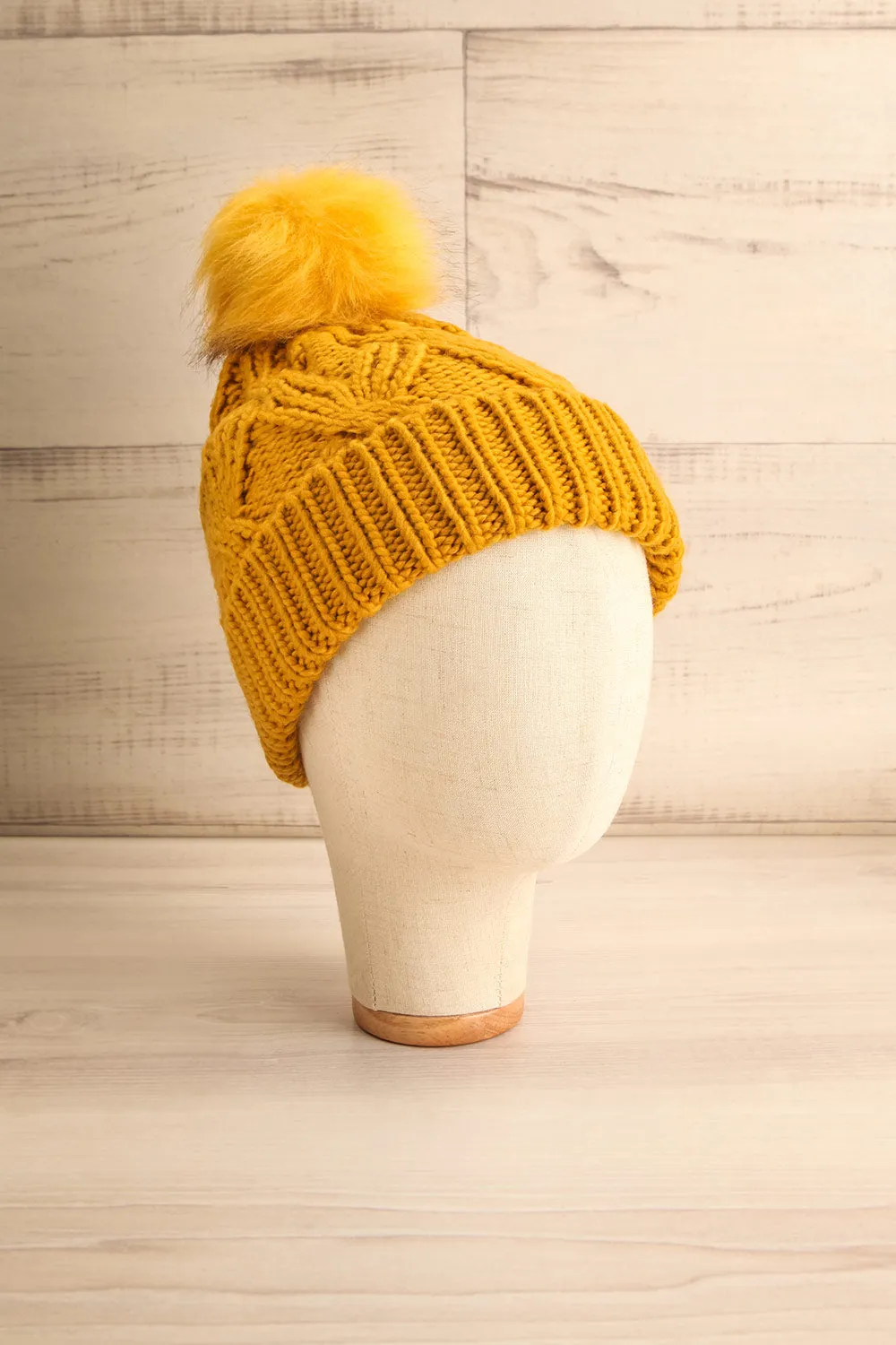 Muscaa Mustard | Knit Tuque w/ Pompom