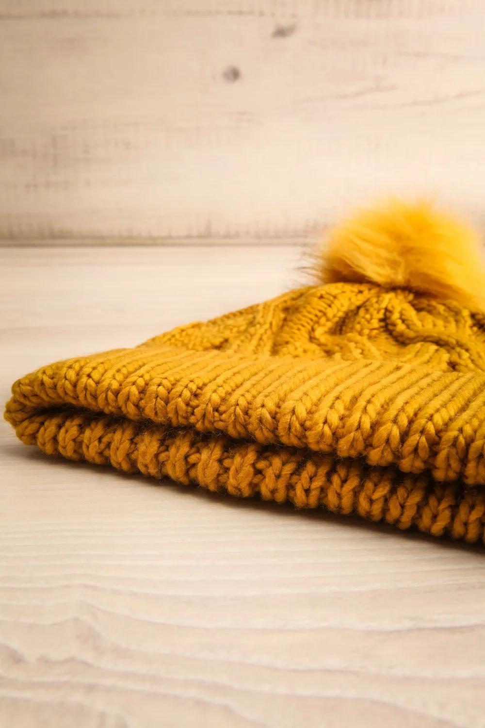 Muscaa Mustard | Knit Tuque w/ Pompom