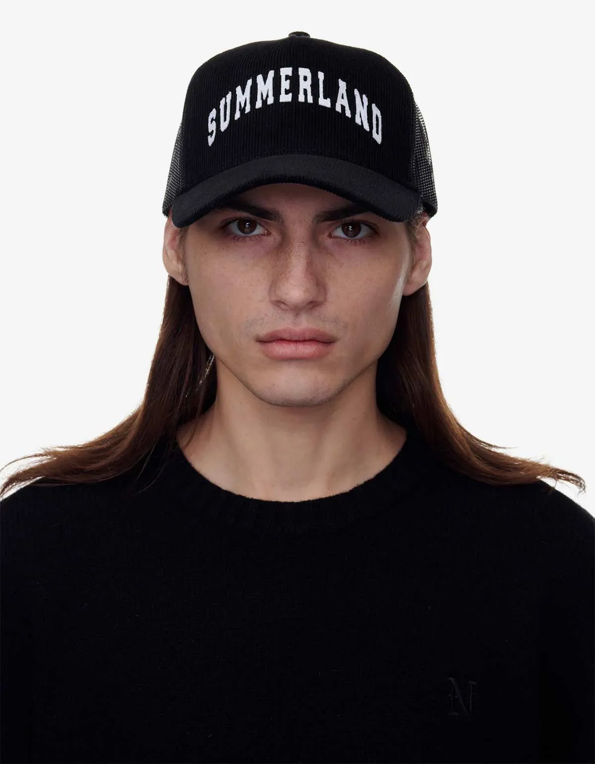 Nahmias Black Summerland Corduroy Trucker Hat