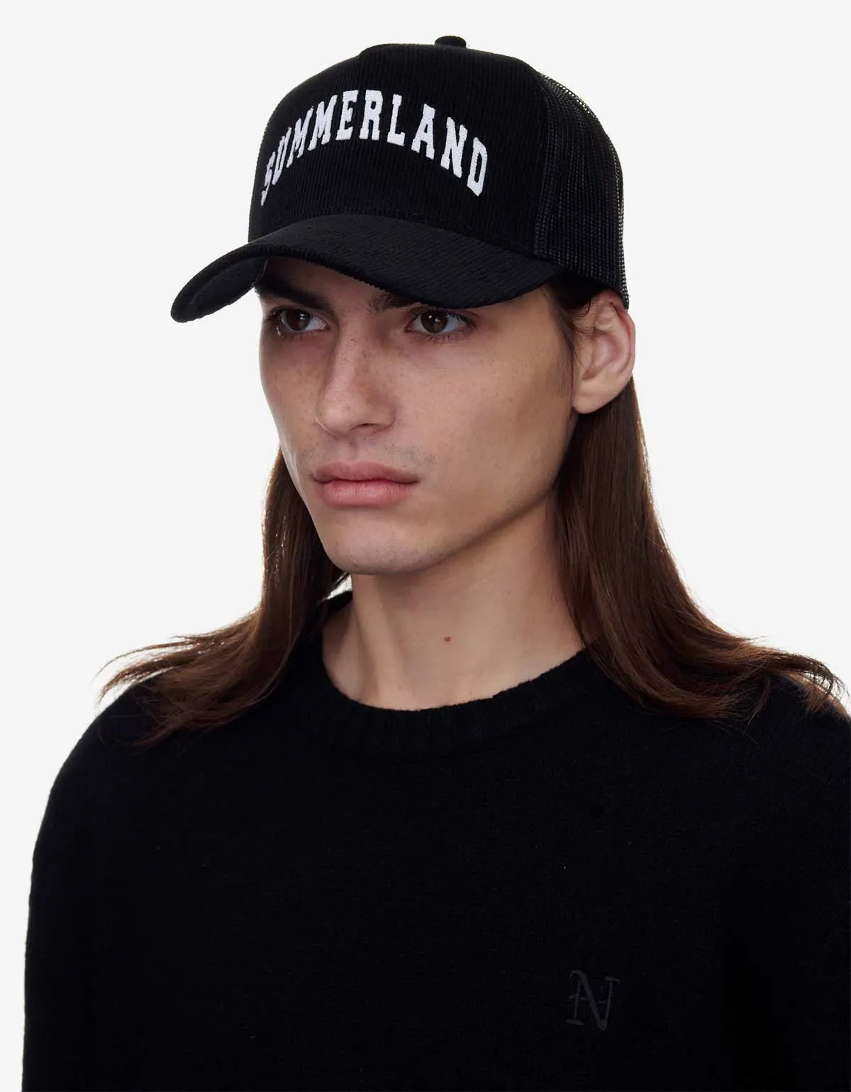 Nahmias Black Summerland Corduroy Trucker Hat
