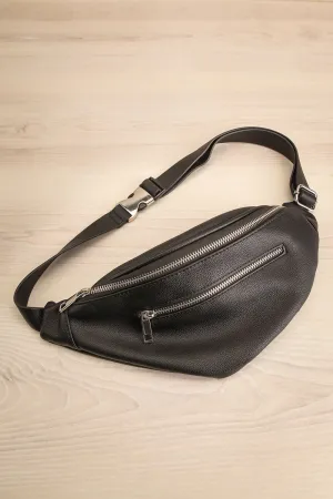 Nemonade | Black Faux-Leather Fanny Pack