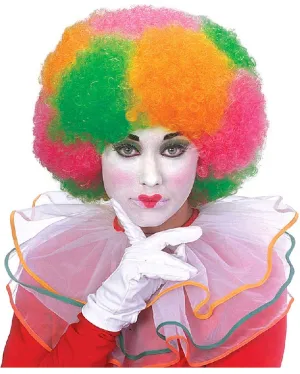 Neon Clown Curly Multicolour Wig