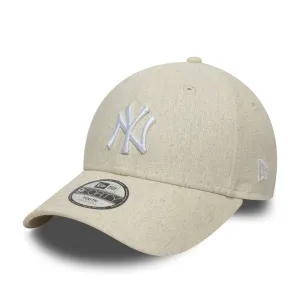 New Era Kids New York Yankees 9FORTY Linen Baseball Cap - Light Beige - YTH