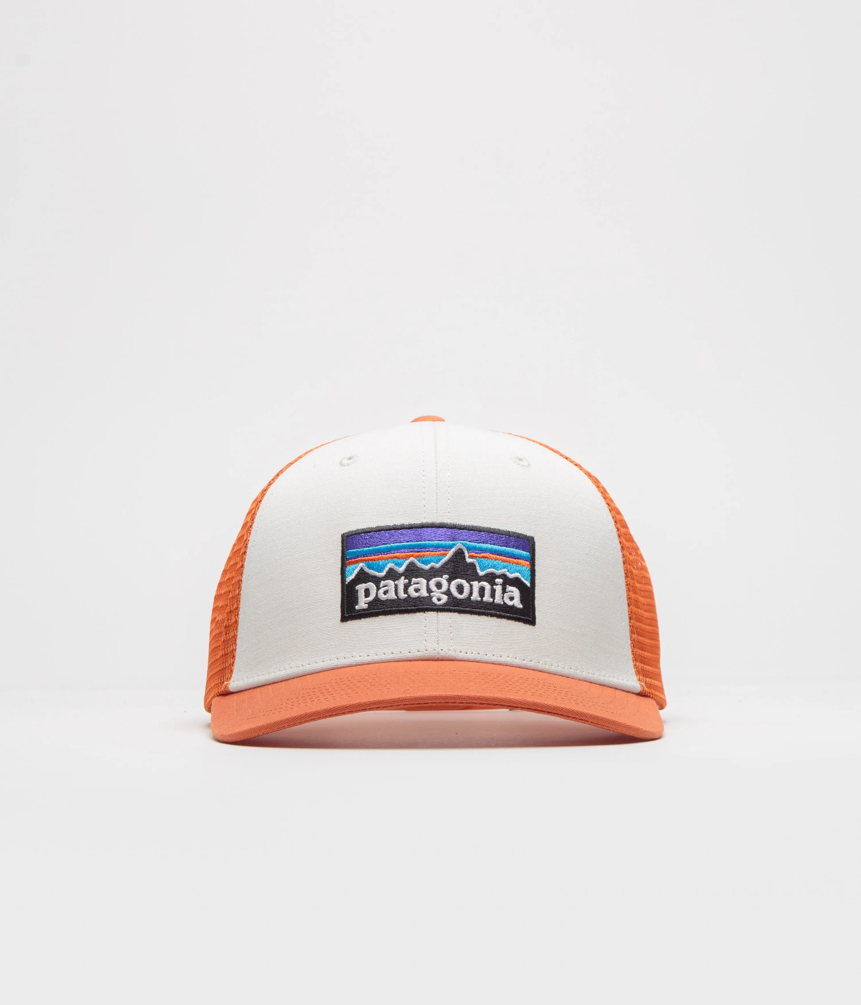 Patagonia P-6 Logo Trucker Cap - White / Redtail Rust