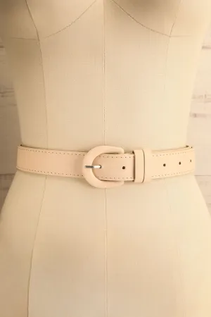 Premier Cercle Beige | Faux-Leather Belt