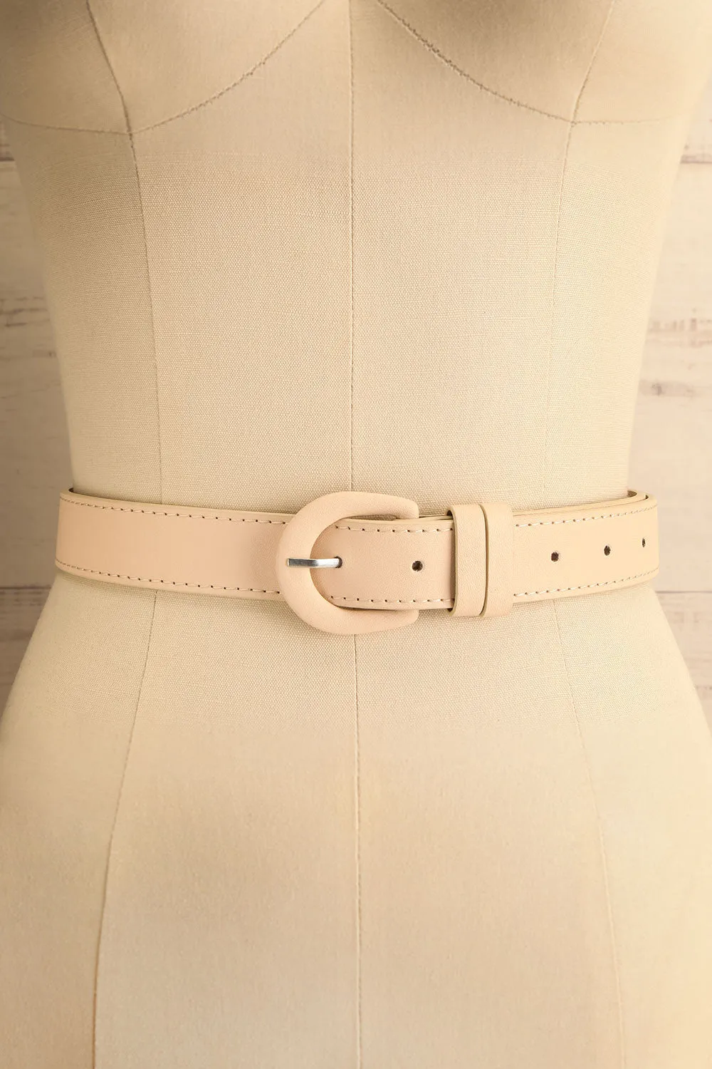 Premier Cercle Beige | Faux-Leather Belt