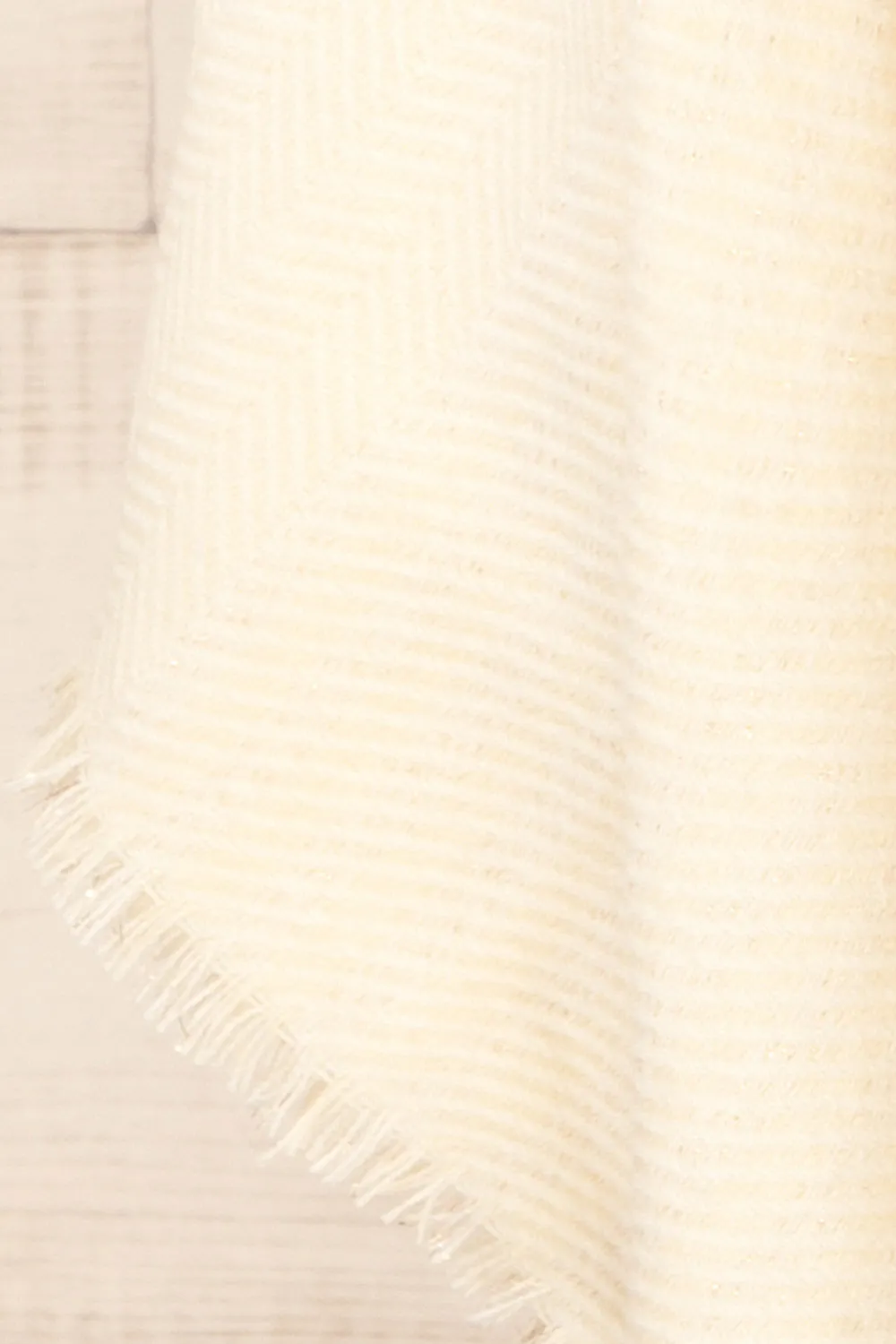 Raccourci Cream | Herringbone Patterned Scarf