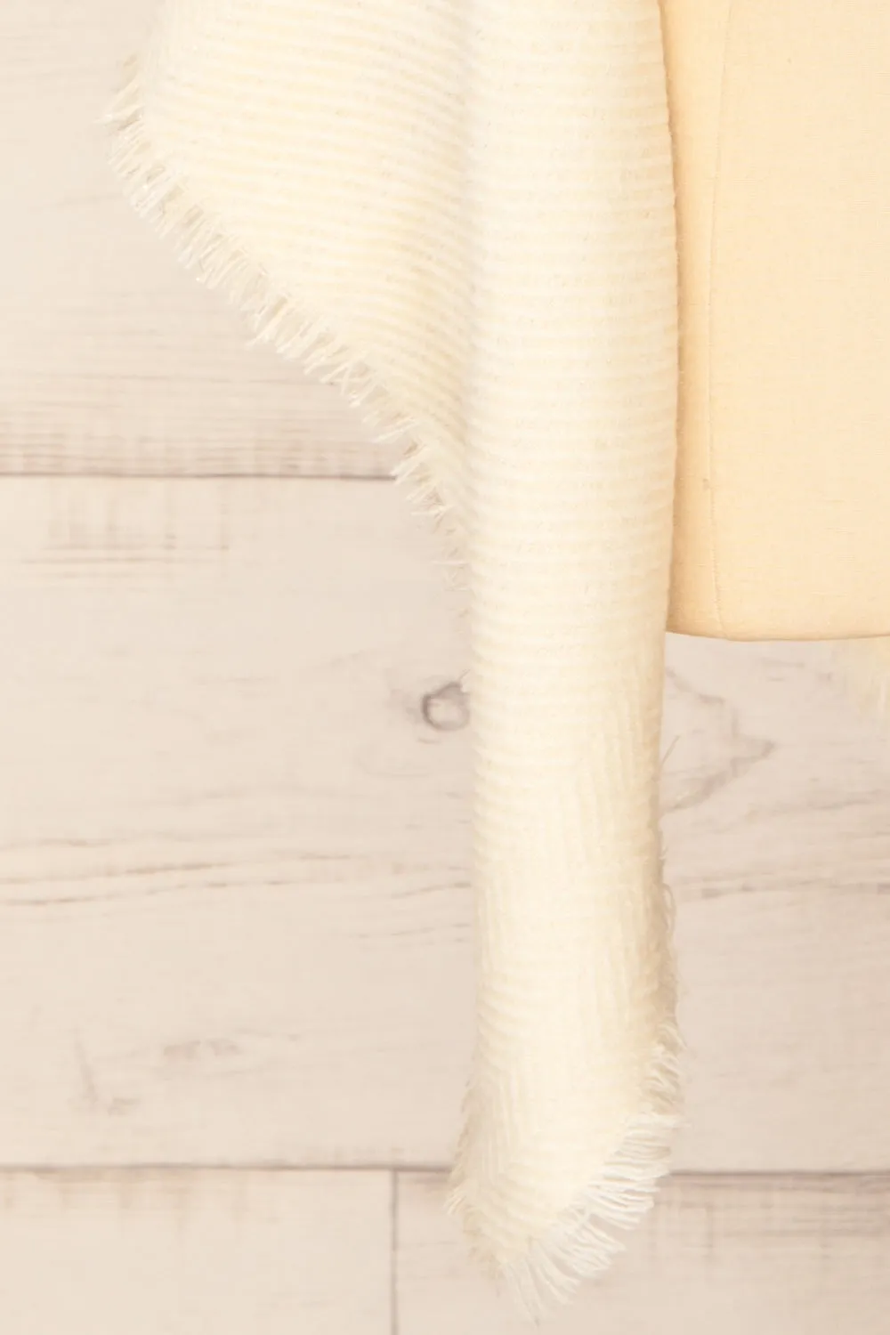 Raccourci Cream | Herringbone Patterned Scarf