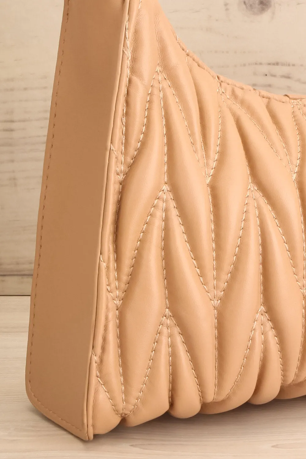 Roseaux Beige | Chevron Quilt Shoulder Bag