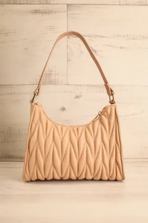 Roseaux Beige | Chevron Quilt Shoulder Bag