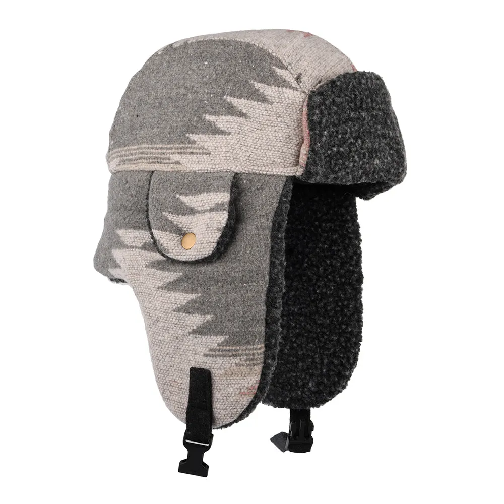 Scala Hats Shauna Aztec Print Trapper Hat - Grey-Multi