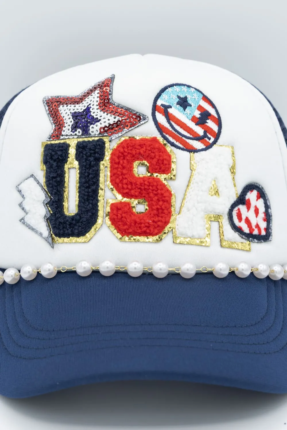 Simply Southern USA Patch Hat for Women in Blue | 0125-HAT-PATCH-USA