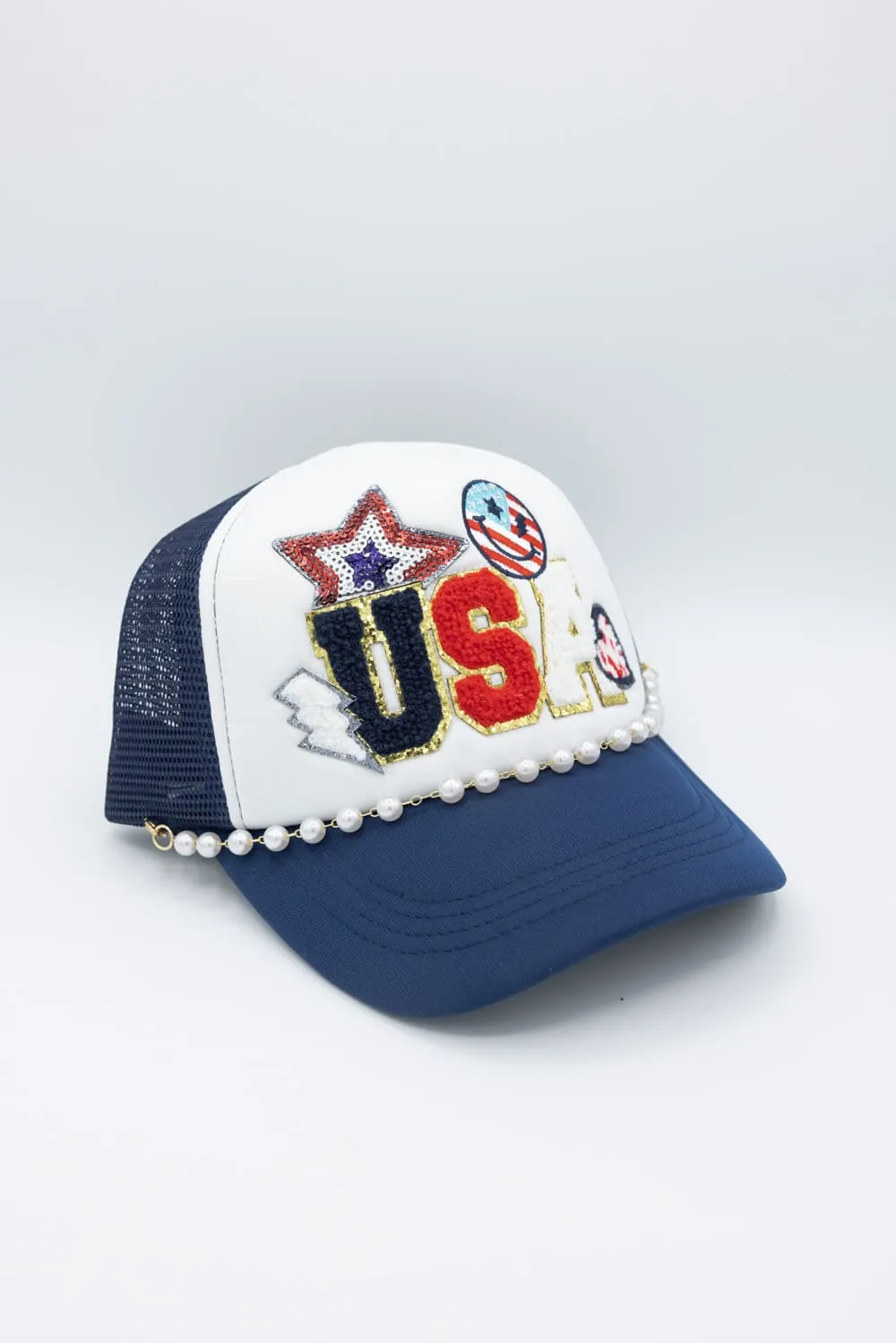 Simply Southern USA Patch Hat for Women in Blue | 0125-HAT-PATCH-USA