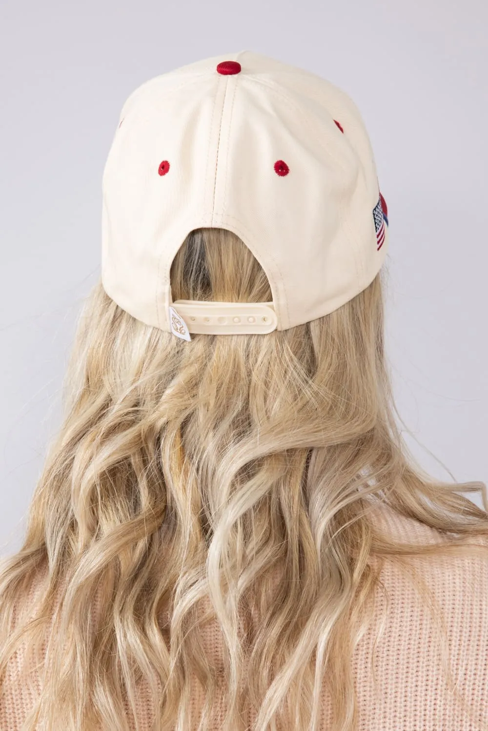 Simply Southern USA Social Club Hat for Women in Cream | 0125-HAT-EMB-USA